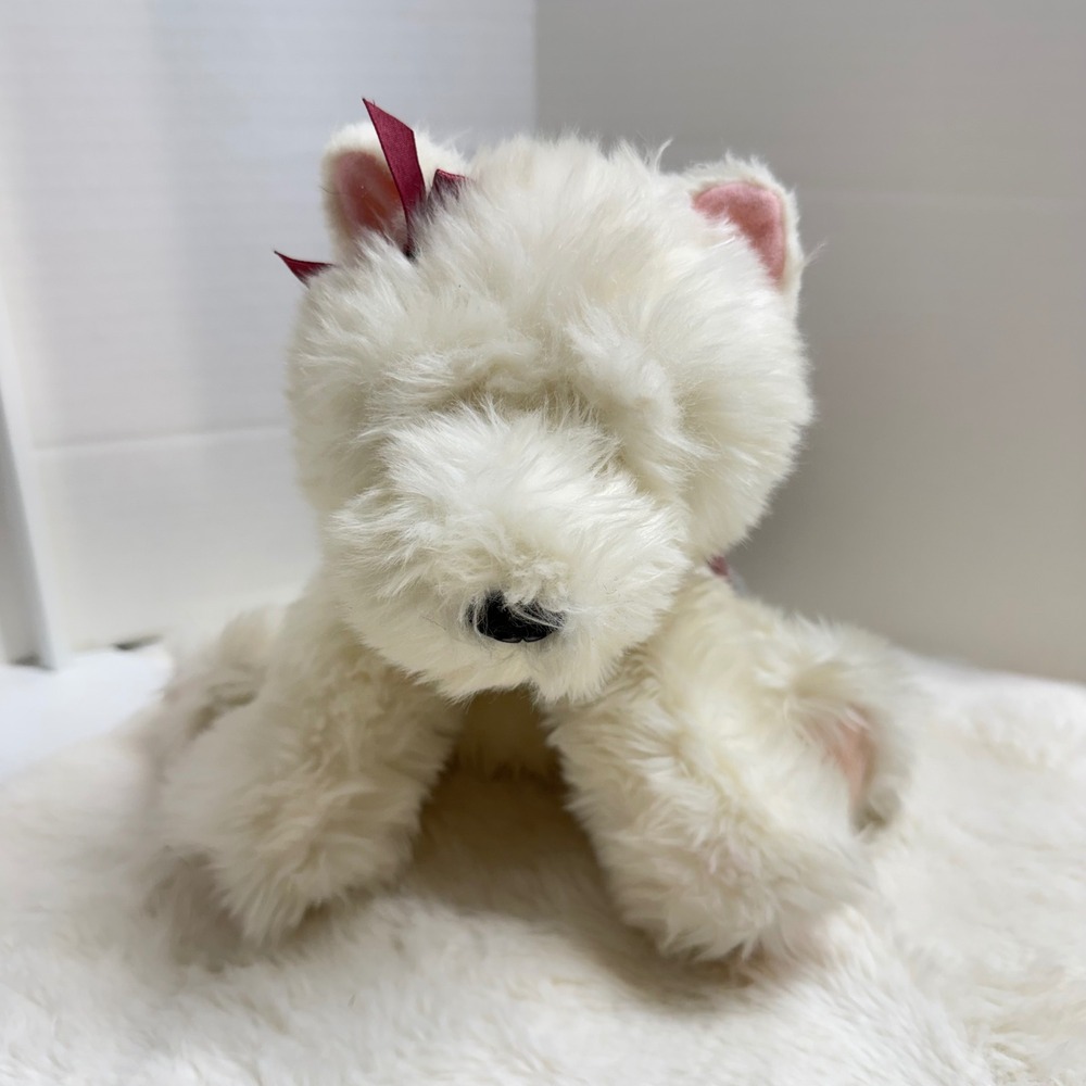 Vintage Gund LOLA Victoria's Secret 2001 Dog Plush Scottie Puppy White Plaid